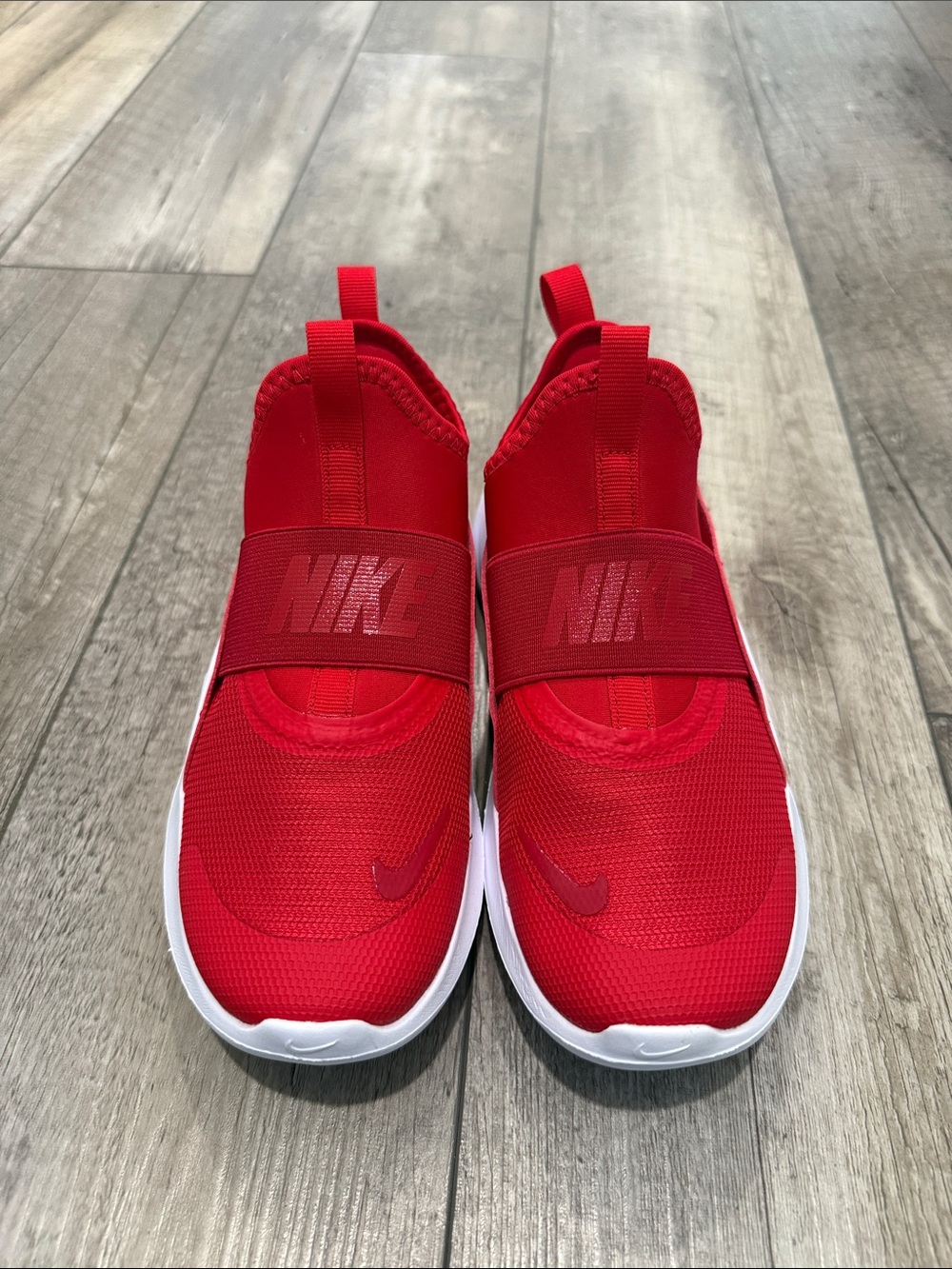 Nike Flex Runner 4 Kids Red White Slip-On Sneakers Size 2Y NEW - Picture 2 of 6